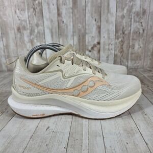 Saucony Tempus Womens Running Shoes Cream Peach Lightweight Performance‎ Size 9